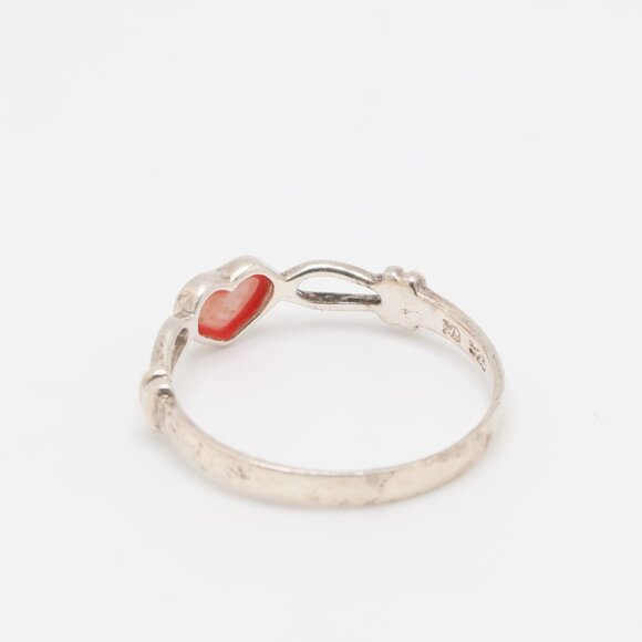 Sterling Silver Pink MOP Heart Ring - Picture 5 of 8